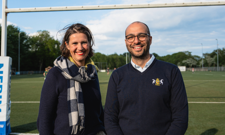 Bestuursleden Anniek Bakker en Samir Boutaleb.
